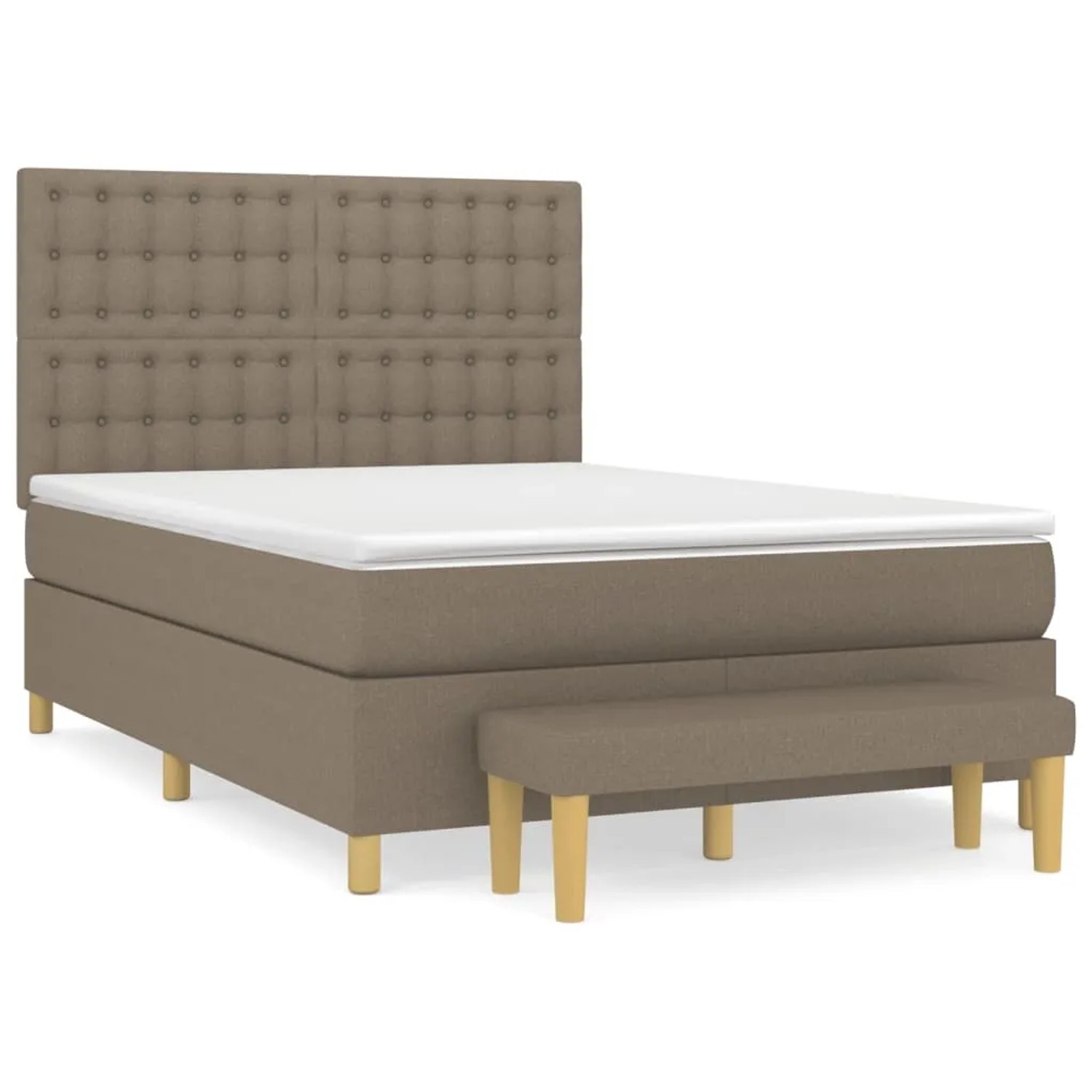 vidaXL Boxspringbett mit Matratze Taupe 140x200 cm Stoff1370323 günstig online kaufen