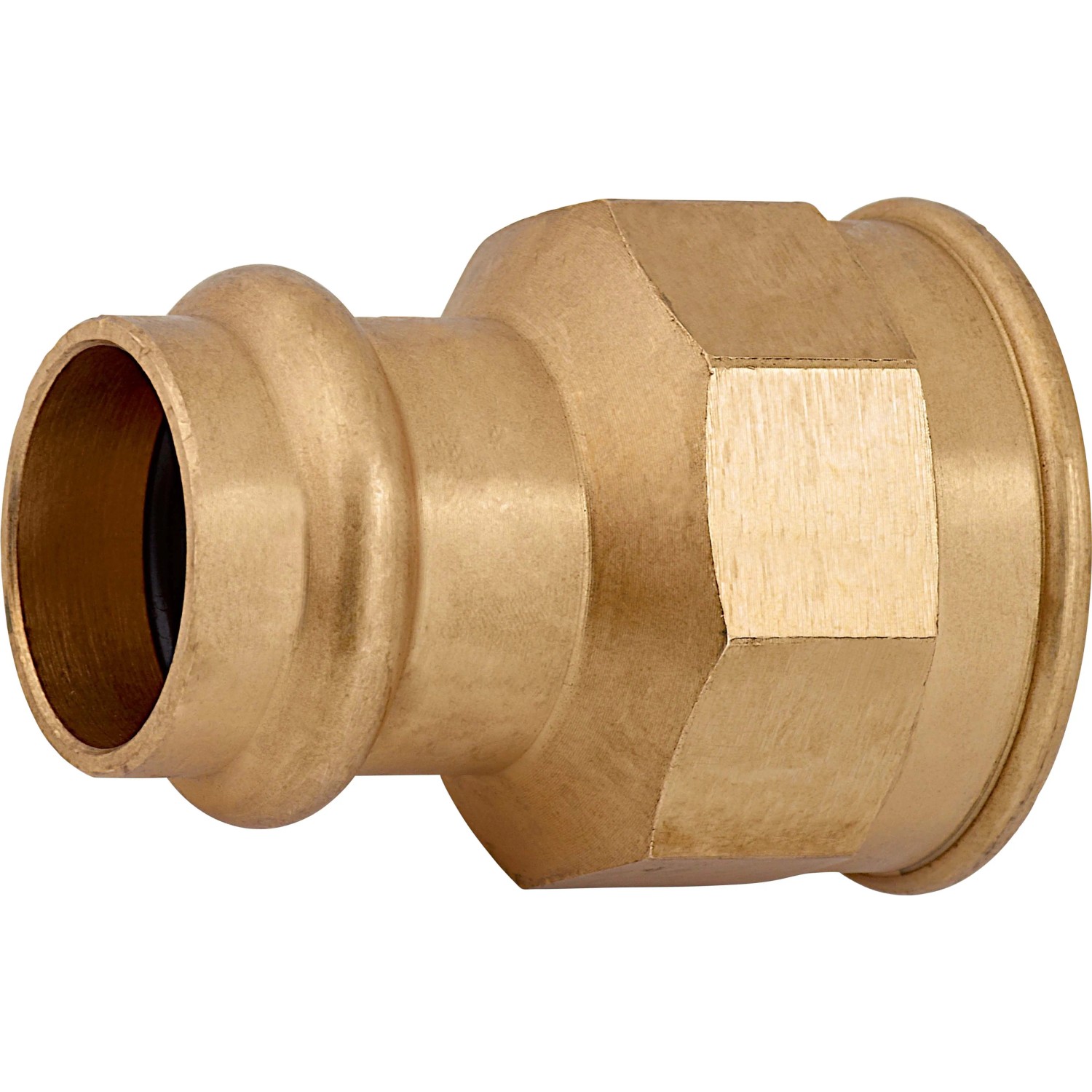 Übergangsmuffe aus Rotguss, 22 mm x 30,3 mm (Rp 1), für Heizung, Wasser und Solar.