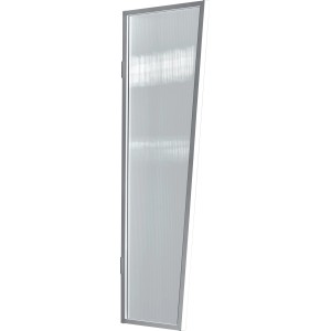 Gutta Seitenblende B2, klare Stegplatte mit weißem Rahmen für Vordächer.