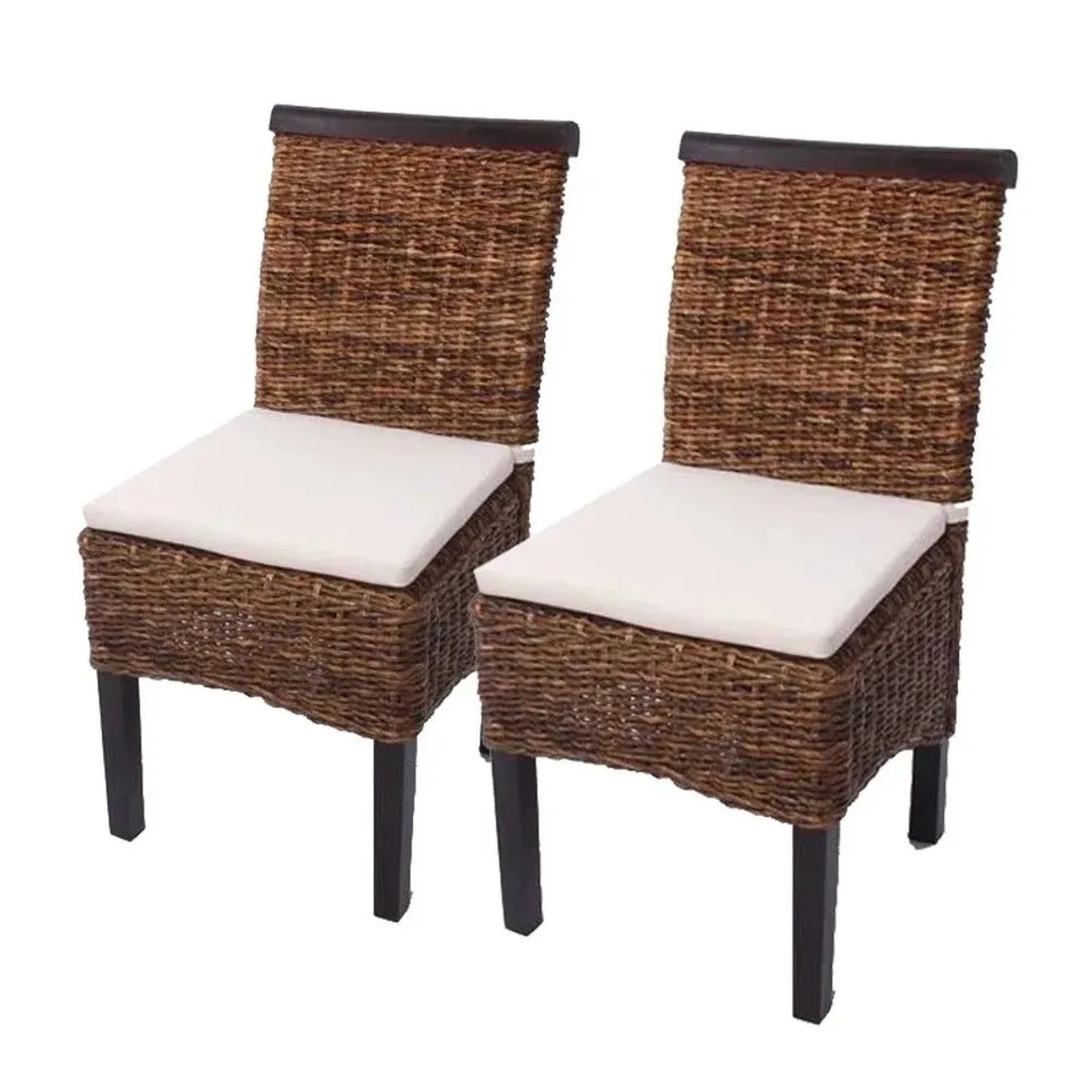 MCW Esszimmerstuhl Acireale 2er-Set Dunkel mit Kissen
