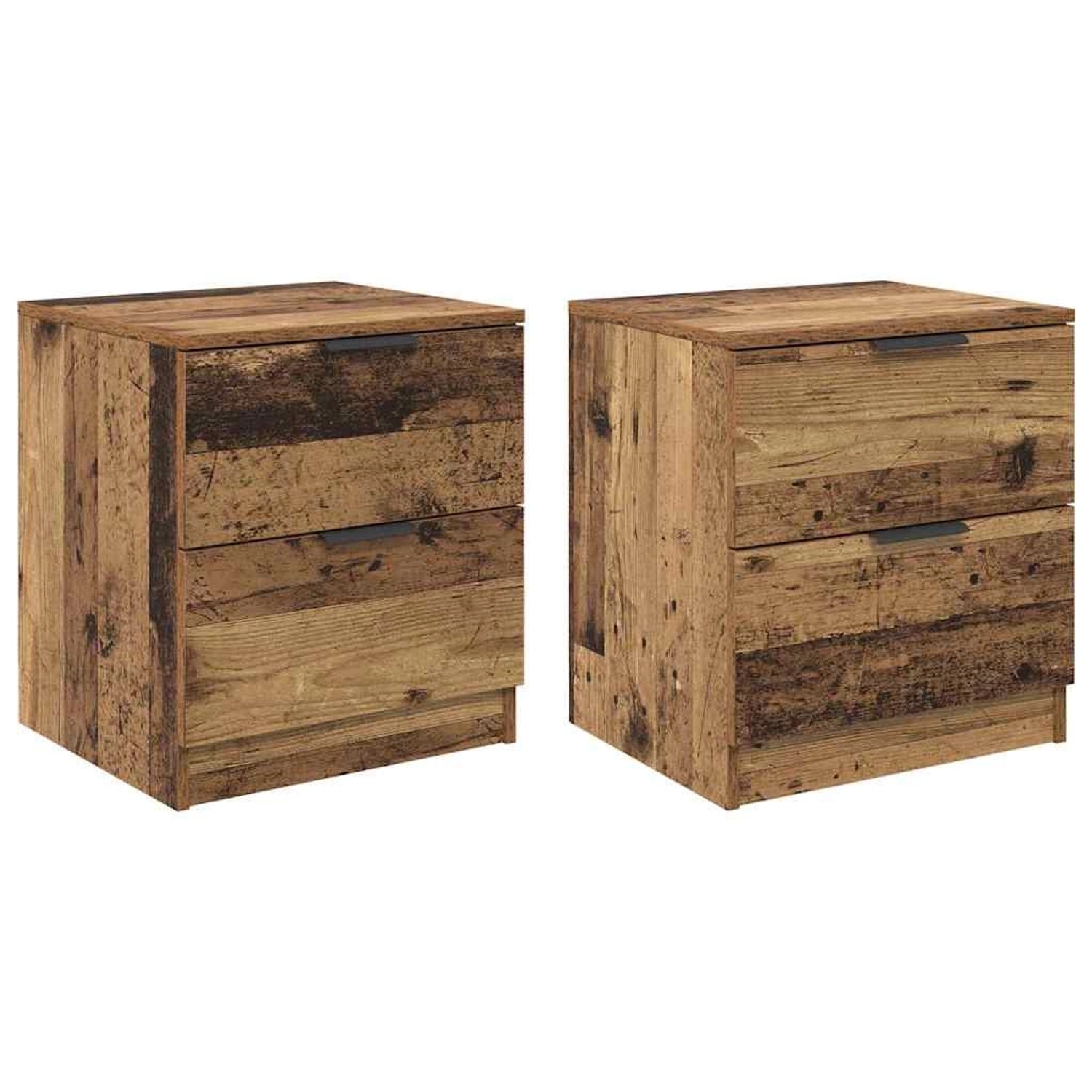 vidaXL Nachttisch 2 Stk Altholz 45 x 39 x 50 cm Holzwerkstoff 880507 günstig online kaufen