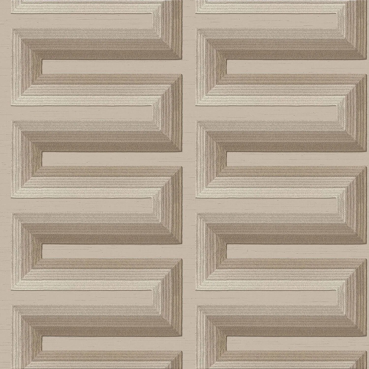 PROFHOME Re521074-Di 3D Tapete Geometrisch Glänzend Beige Taupe Grau 0,53 m x 10,05 m  5,33 m2