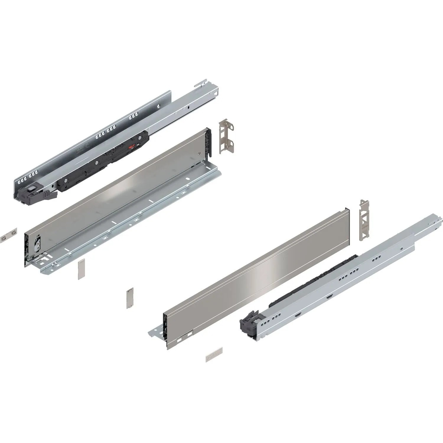 Blum Legrabox Pure Set Höhe M Tip-On Vollauszug 550 mm 70 kg Inox 1 Paar