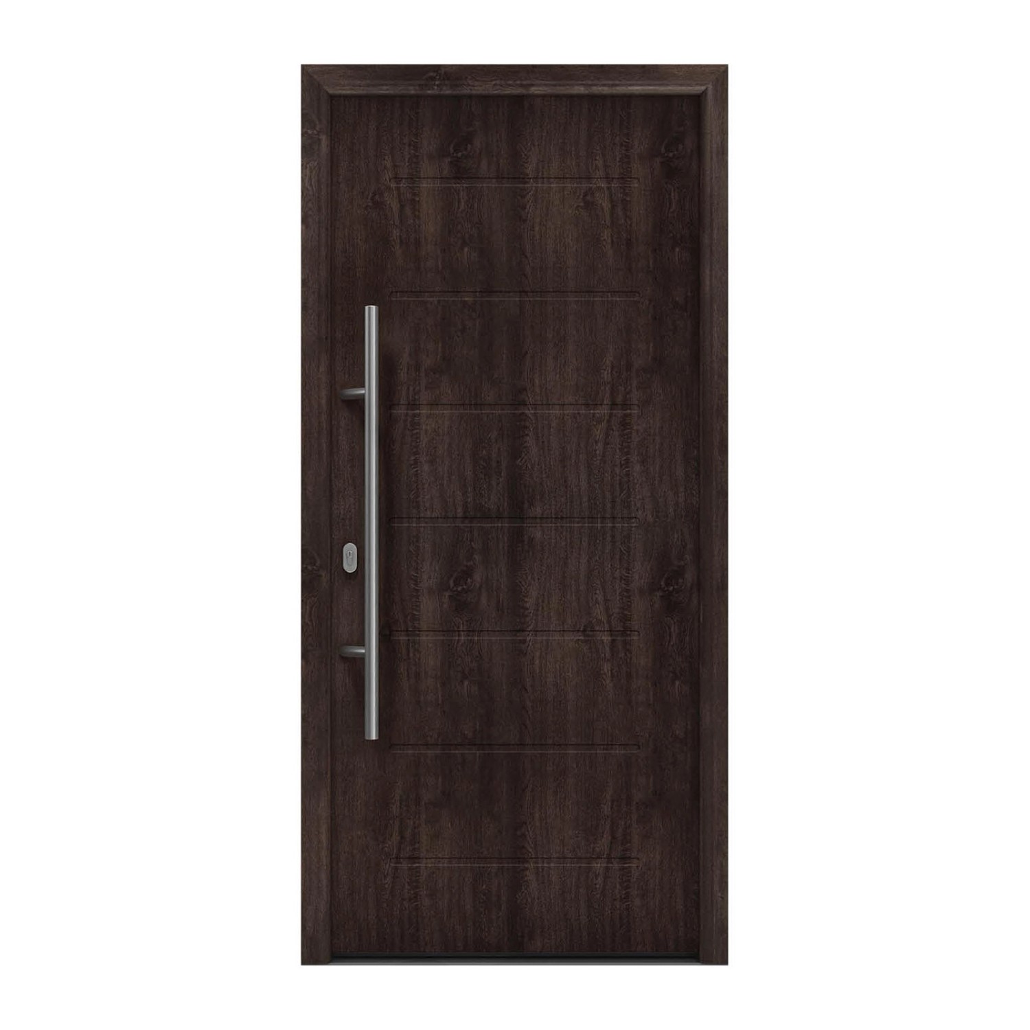 EcoStar Haustür Isopro IP 015 Eiche Dunkel 110 cm x 210 cm DIN L günstig online kaufen