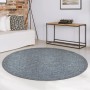 Runder, hellgrauer Teppich KARAT London mit Schlingenflor, Ø 200 cm. Moderner Teppich für Wohnräume.