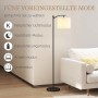 HOMCOM Stehlampe, schwarz mit cremefarbenem Stoffschirm, verschiedene Lichtmodi für Innenräume.