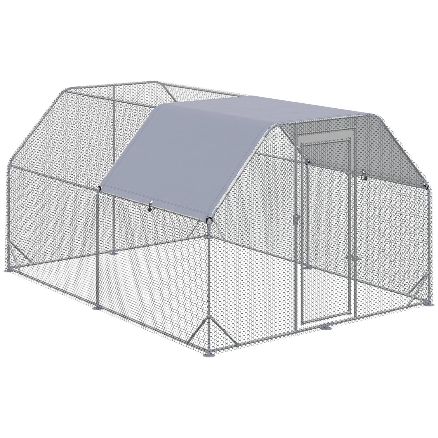 PawHut Hühnerstall Stahl Oxford-Stoff 100% Polyester 280L x 380B x 195H cm