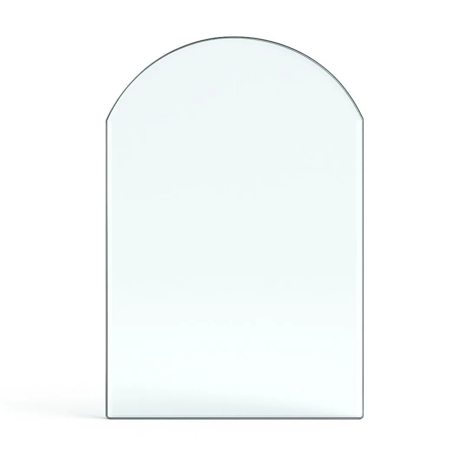 Feuercampus Funkenschutzplatte Glas für Kaminofen Rundbogen 100 x 100 x 0,6 cm