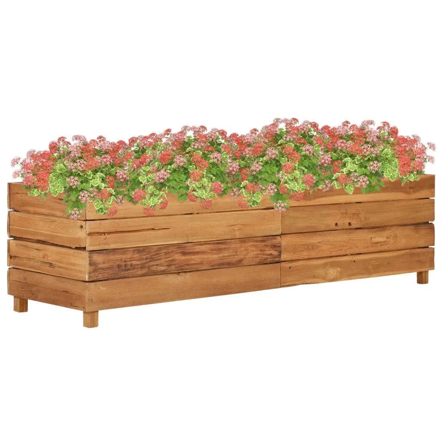 vidaXL Hochbeet 150x40x38 cm Teak Altholz und Stahl 47423