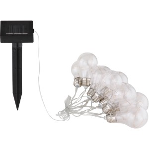 Globo LED-Solarlichterkette mit 10 Glühbirnen, silber-grauer Kunststoff, für den Außenbereich.