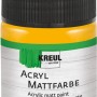 Kreul Acrylfarbe Matt Goldgelb, 50ml, für Bastelarbeiten. Matte, wasserfeste Farbe im Glas mit schwarzem Deckel.