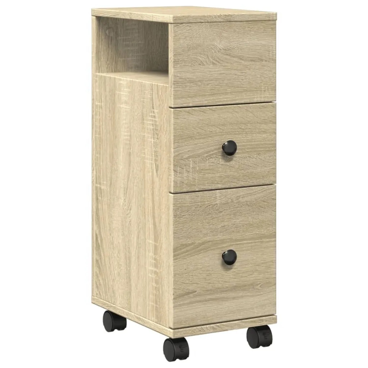 vidaXL Schmaler Badschrank mit Rädern Sonoma-Eiche Holzwerkstoff 855234 günstig online kaufen