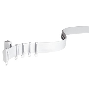 Flexible, weiße Gardinia Vorhangschiene Flexline (350 cm) aus Kunststoff mit Zubehör.