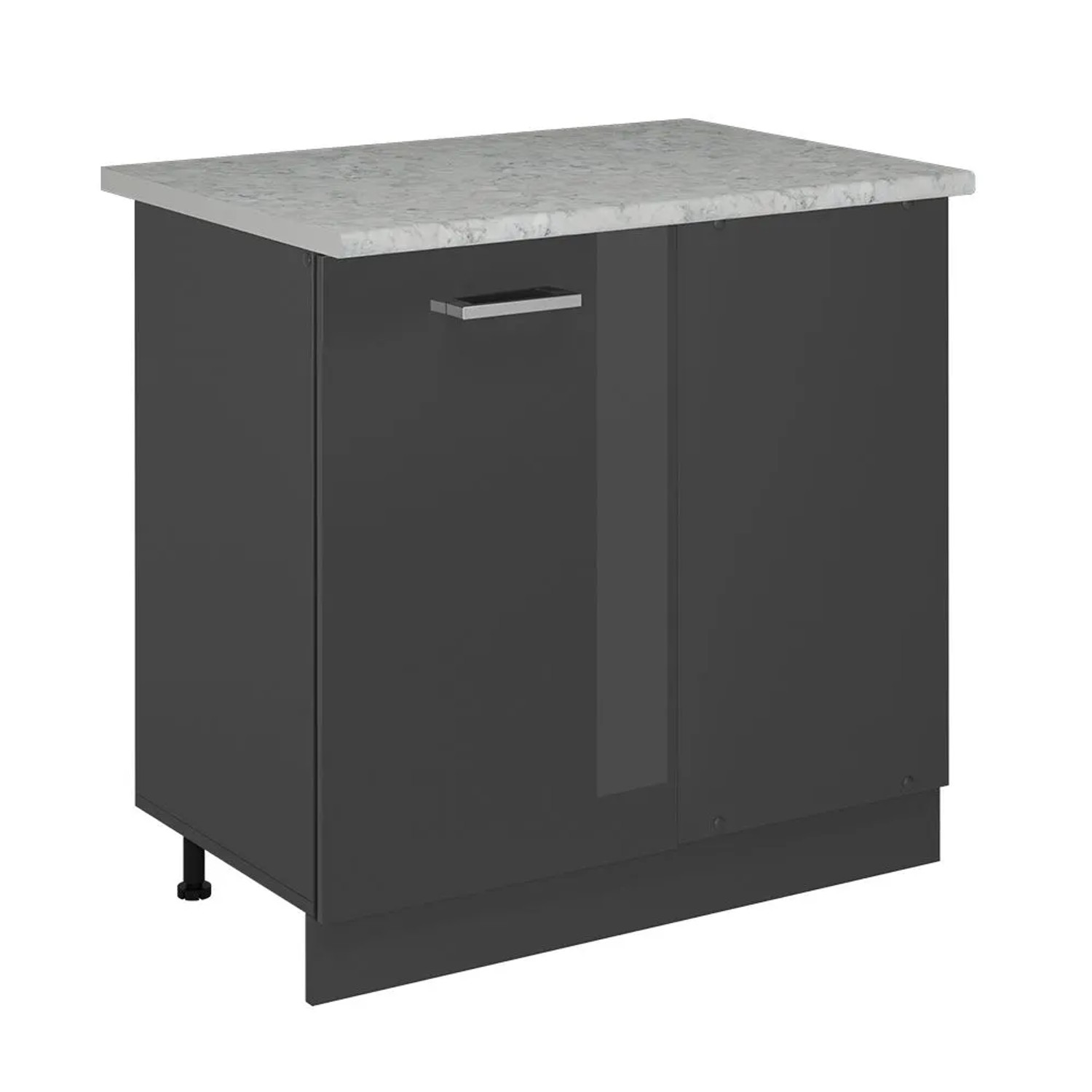 Vicco Eckunterschrank R-Line Anthrazit Hochglanz 86 x 82 AP Marmor Art Nr 53631