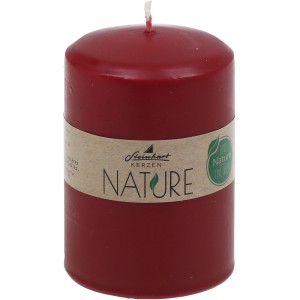 Steinhart Stumpenkerze Classic Nature, Altrot, 100x67 mm, für Innen & Außen.