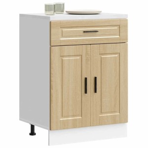 vidaXL Küchenunterschrank Porto Sonoma-Eiche. Holzwerkstoff-Schrank mit Schublade und zwei Türen.