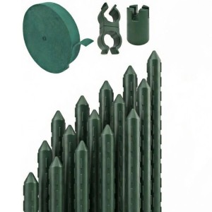 TTL GARDEN Rankstäbe 120cm 11mm 15er Set Grün Stahlkern Kunststoffbeschichtet Pflanzstäbe Rankhilfe Garten Gewächshaus