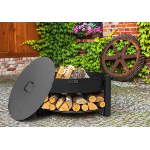 CookKing Deckel für Feuerschale (Ø 62cm) aus Stahl, schwarz. Zubehör zum Abdecken von Glut und Asche.