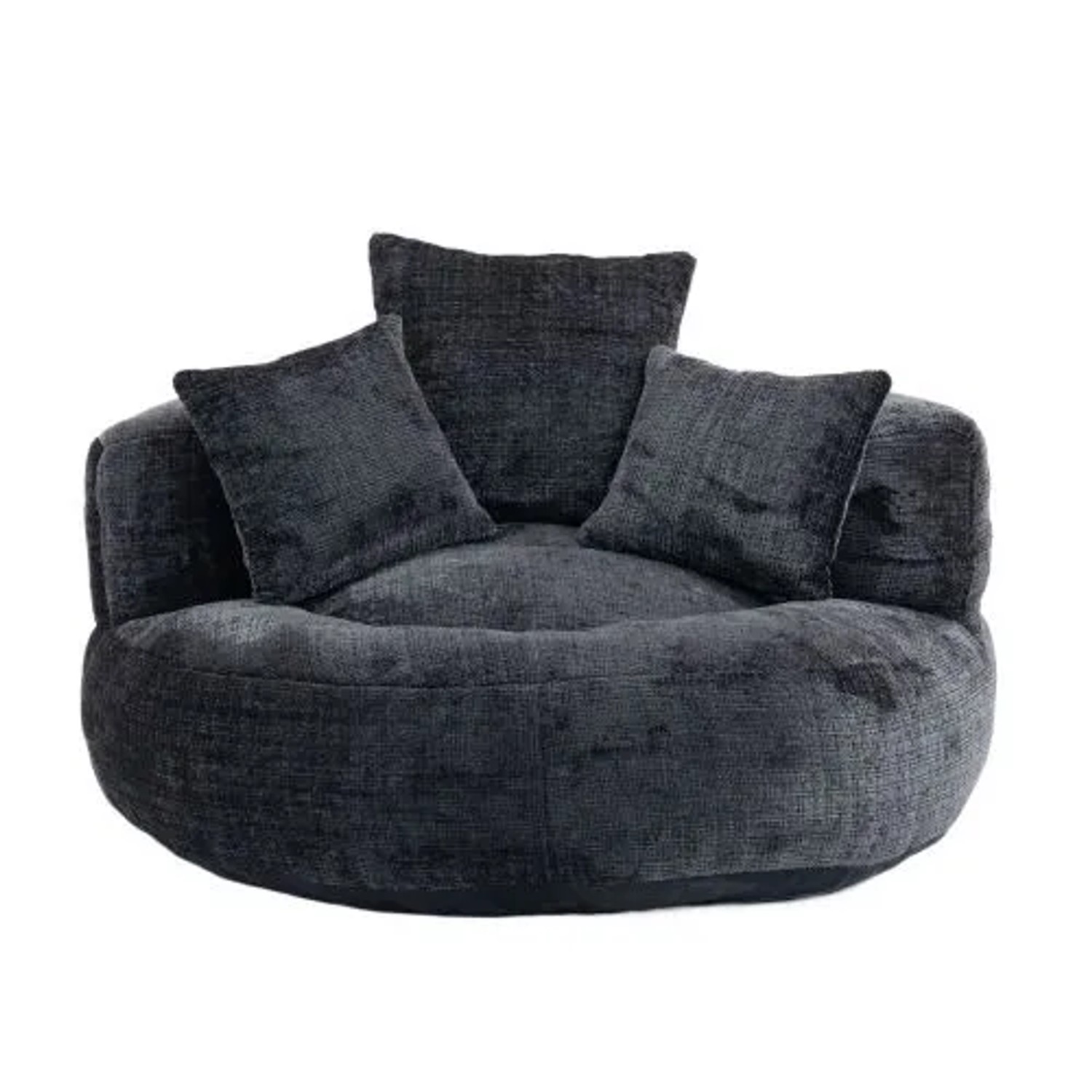 PXloue Sitzsack Stuhl Single Gaming Sofa Chenille-Stoff Stuhl für Schlafzimmer, Büro Schwarz
