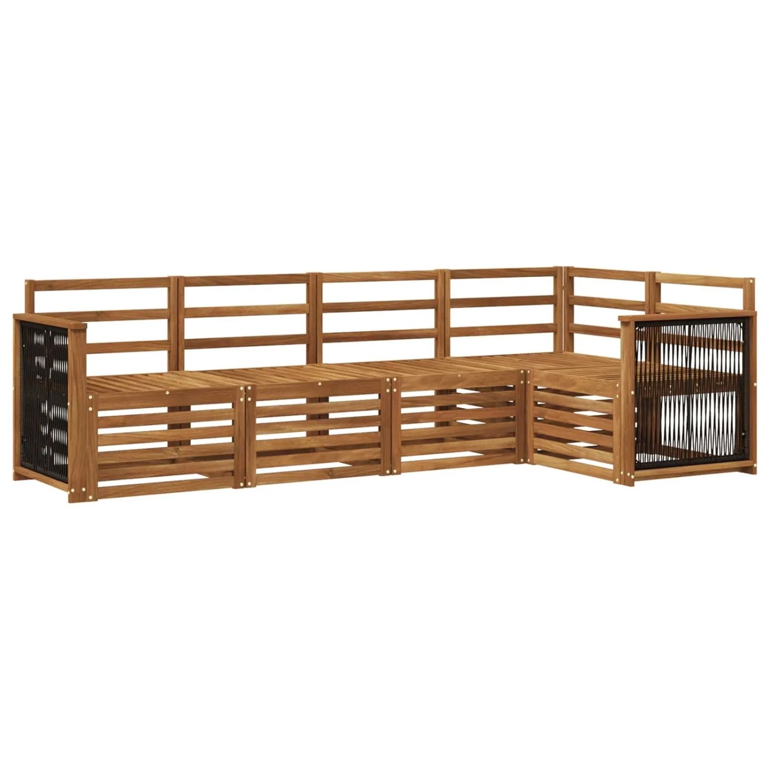 vidaXL Ecksofa Set 4 Stk Natur Massivholz Akazie 3384350