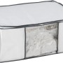 Wenko Vakuum Soft Box L, weiße Textilbox mit Vakuum-Tasche zur platzsparenden Aufbewahrung.