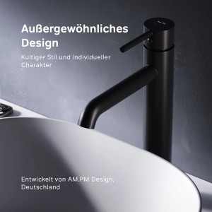 Schwarze AM.PM Einhebel Waschtischarmatur Spike aus Messing für das Bad.