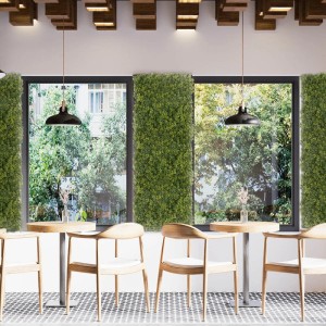 KARAT Pflanzenwand Houttuynia-cordata, grüne Kunstpflanze zur Wanddekoration, 50x50 cm.