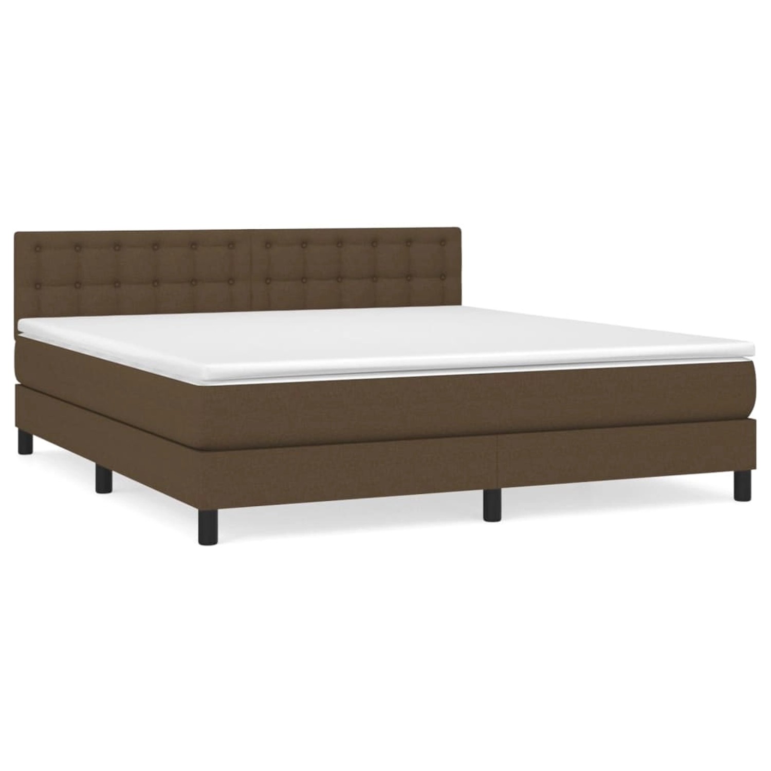 vidaXL Boxspringbett mit Matratze Dunkelbraun 180x200 cm Stoff1468067 günstig online kaufen