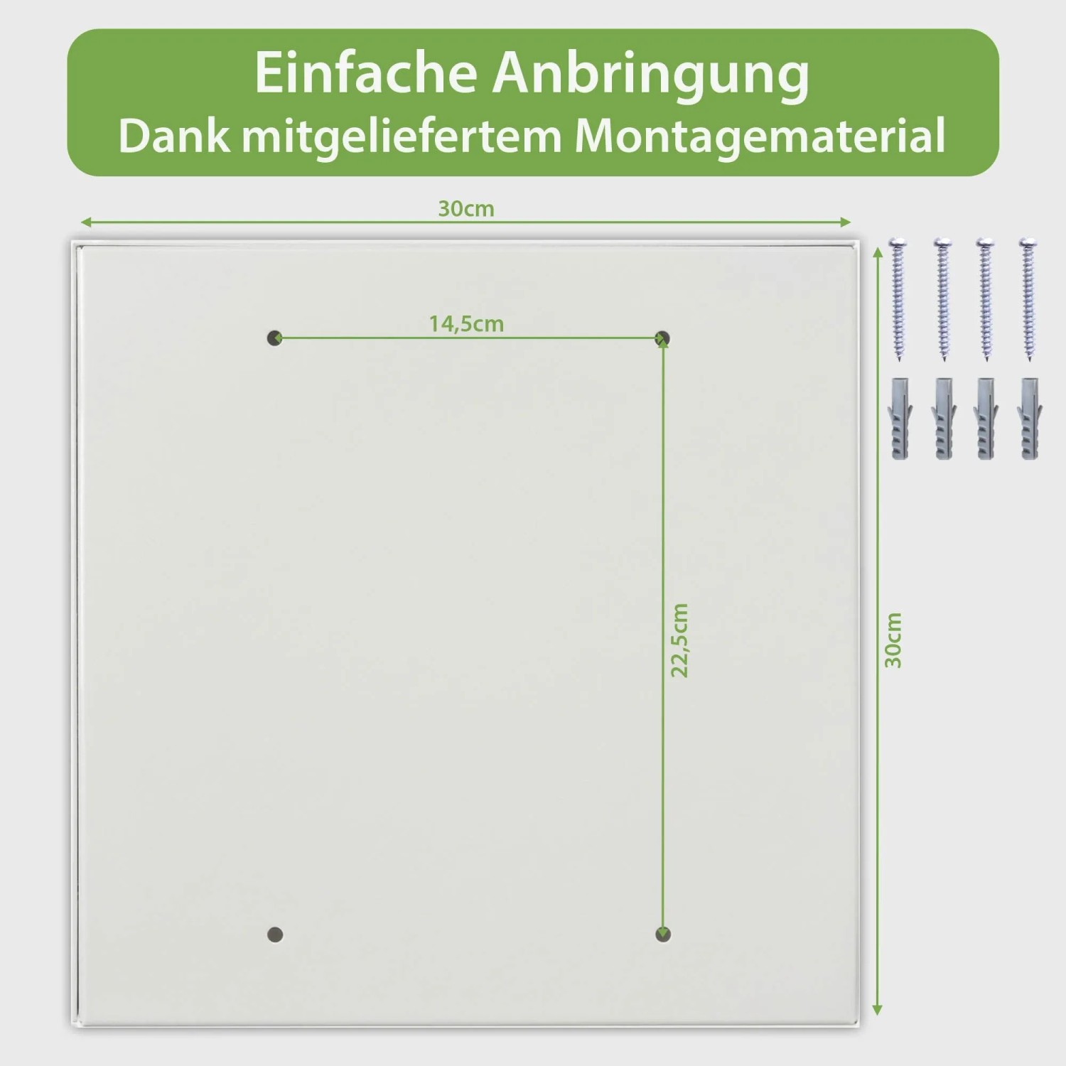 Banjado Großer Schlüsselkasten Metall 30x30cm Weiß Scharnier Links 50 Haken Beschreibbar Magnetisch Motiv Labrador