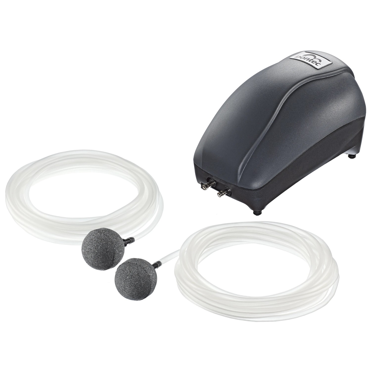 Pontec PondoAir 450 Teichbelüfter-Set mit Pumpe, Schläuchen und Ausströmersteinen.