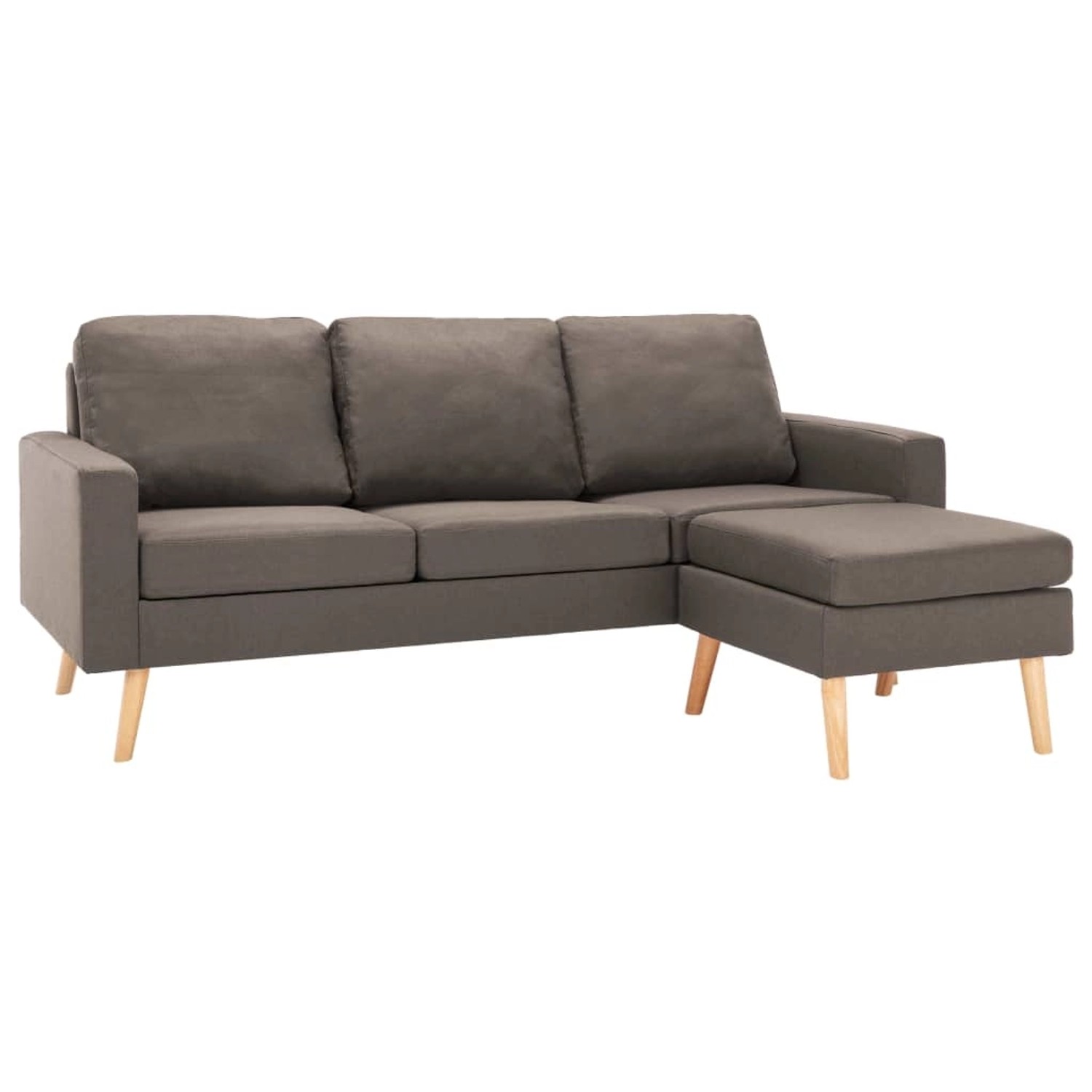 vidaXL 3-Sitzer-Sofa mit Hocker Taupe Stoff günstig online kaufen