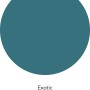Farbmuster der ELLE DECORATION Wandfarbe Exotic No. 342, ein dunkler Petrolton.