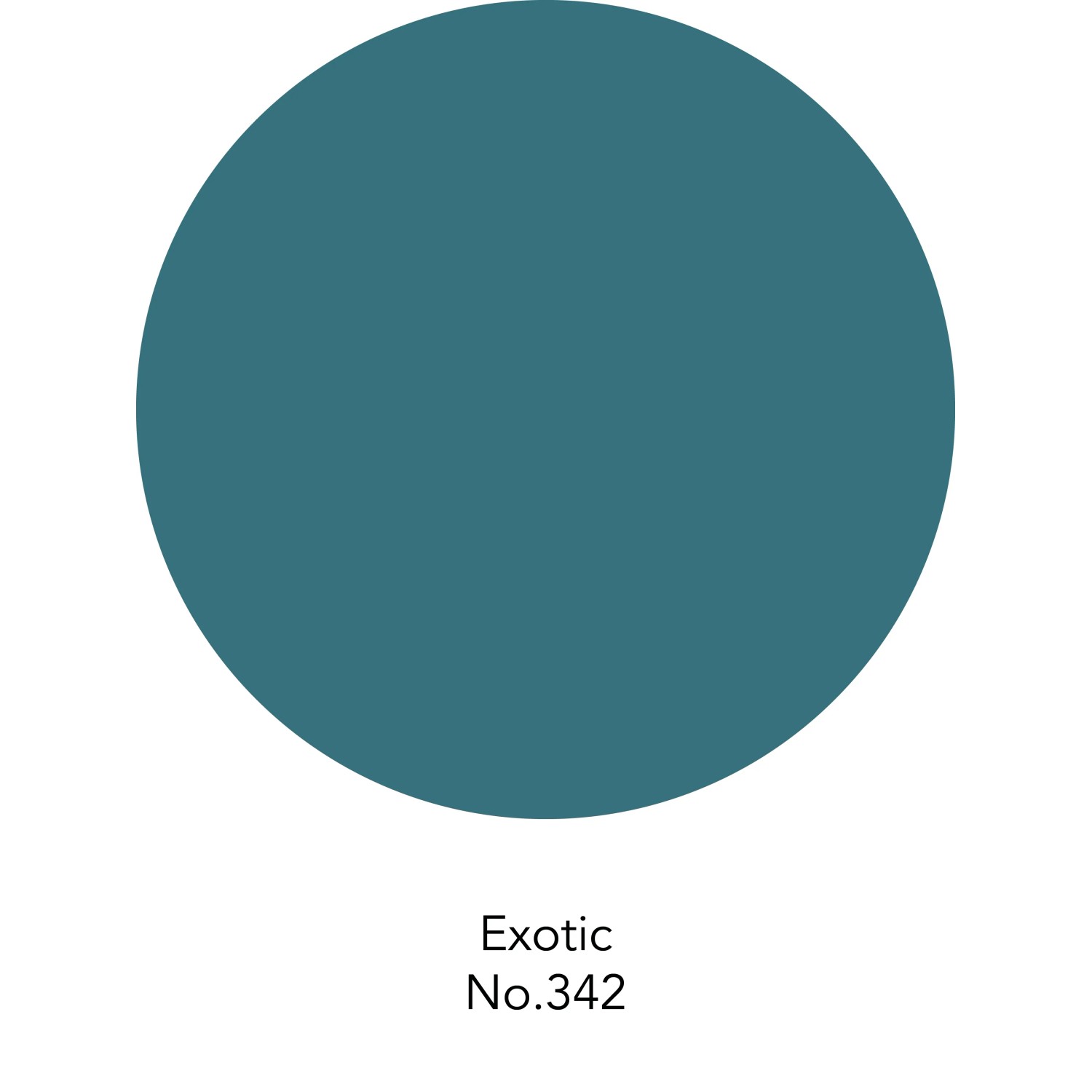 Farbmuster der ELLE DECORATION Wandfarbe Exotic No. 342, ein dunkler Petrolton.