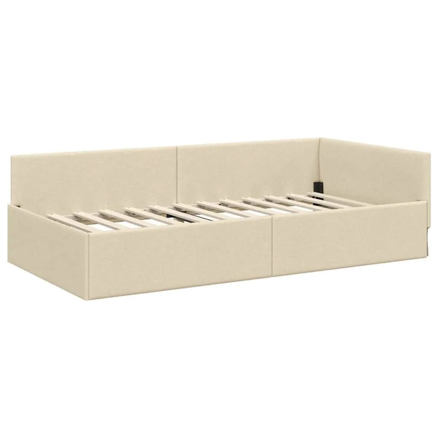 vidaXL Eckbettgestell mit Kopfteil Creme 90 x 190 cm Stoff 42016041 günstig online kaufen