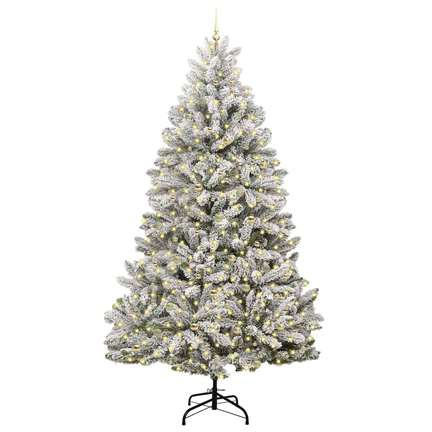 vidaXL Künstlicher Weihnachtsbaum Grün und Weiß 270 cm PVC und Metall 3395779