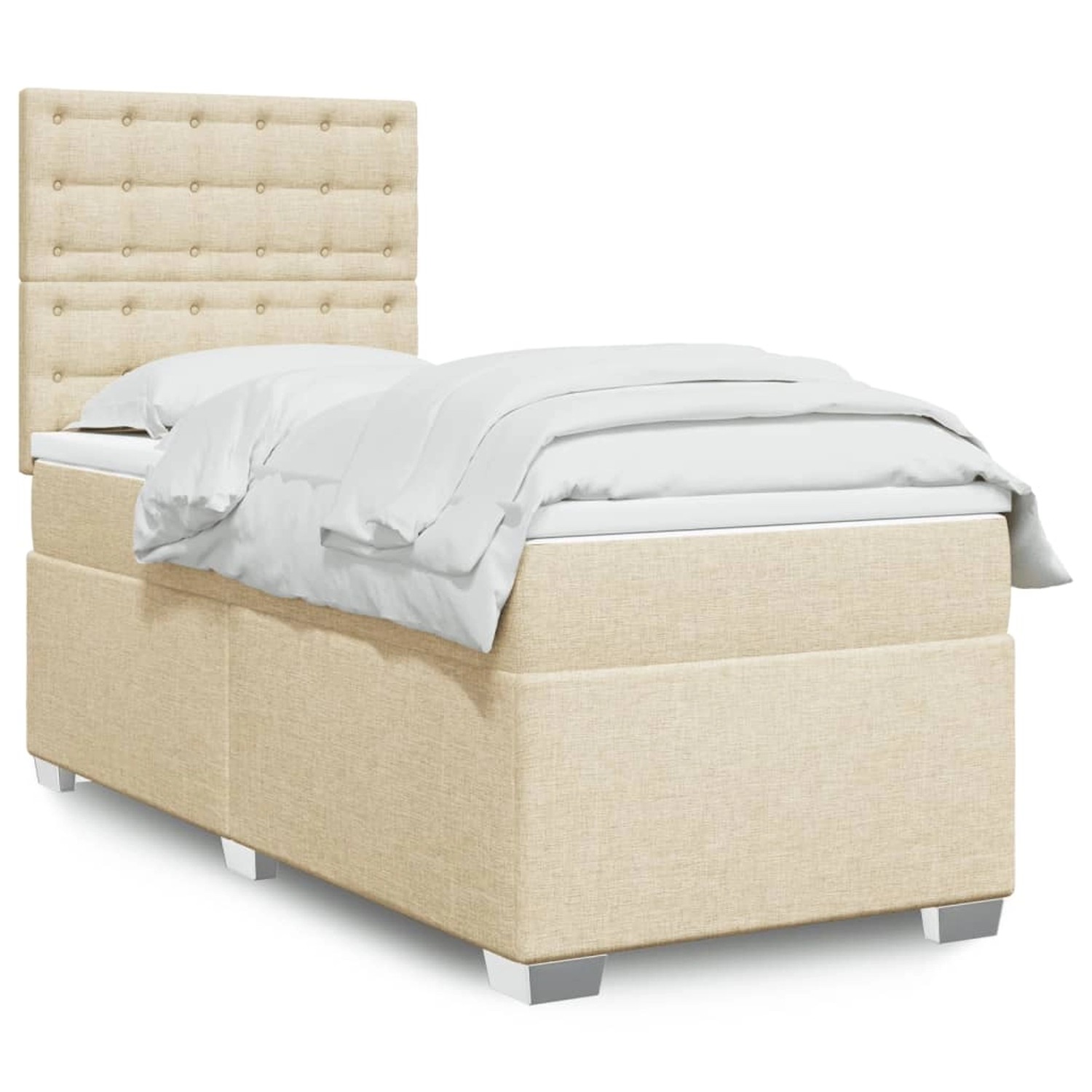 vidaXL Boxspringbett mit Matratze Creme 80x200 cm Stoff 3292634 günstig online kaufen