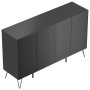 Posseik Sideboard Industrial P, 155 cm breit, in Grafit mit 4 Türen und Schubladen.