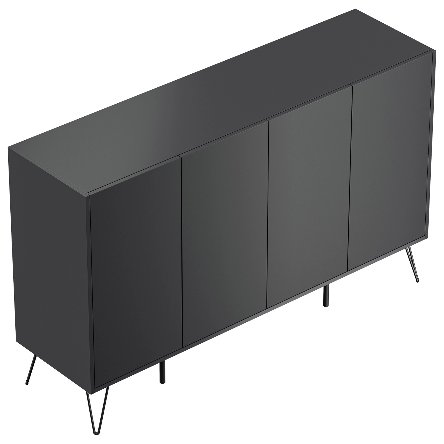 Posseik Sideboard Industrial P 4 Schubladen 4 Türen 155 cm Grafit günstig online kaufen