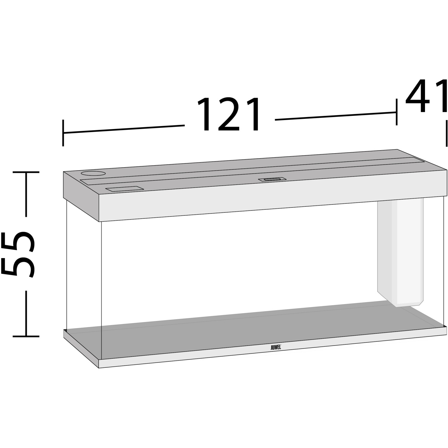 Juwel Aquarium-Set Rio LED, helles Holz, 240 l, mit Maßangaben, Komplettset für Aquarien.