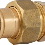 Rotguss Pressfitting mit Ø 22 mm und 33,3 mm (R 1) Außengewinde für Kupferrohre.