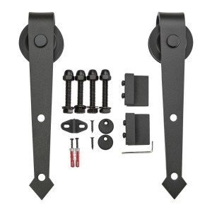 SOTECH Rollen Set ARROW aus schwarzem Stahl für Schiebetüren, seitliche Montage, inkl. Montageset.