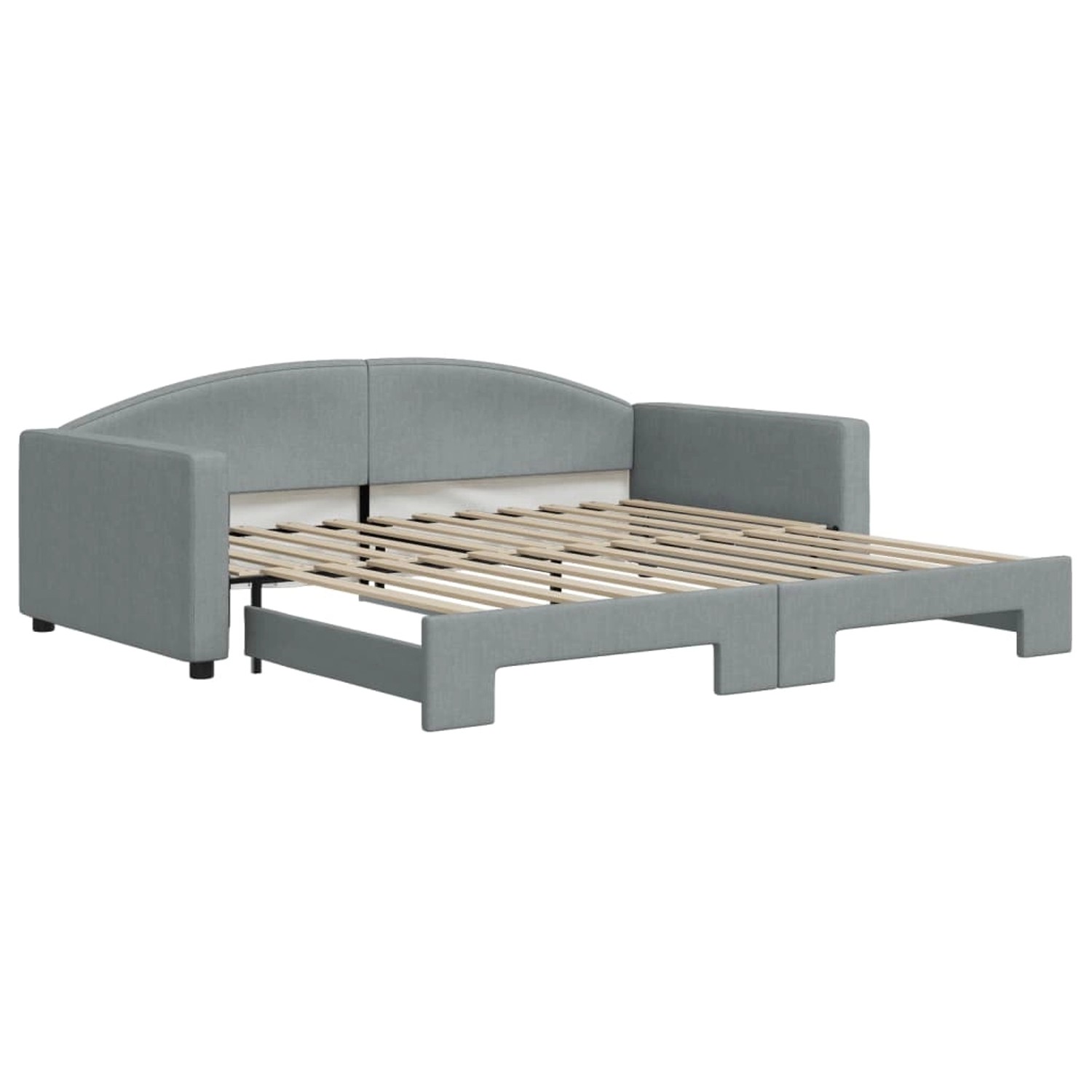 vidaXL Tagesbett Ausziehbar Hellgrau 100x200 cm Stoff1884509