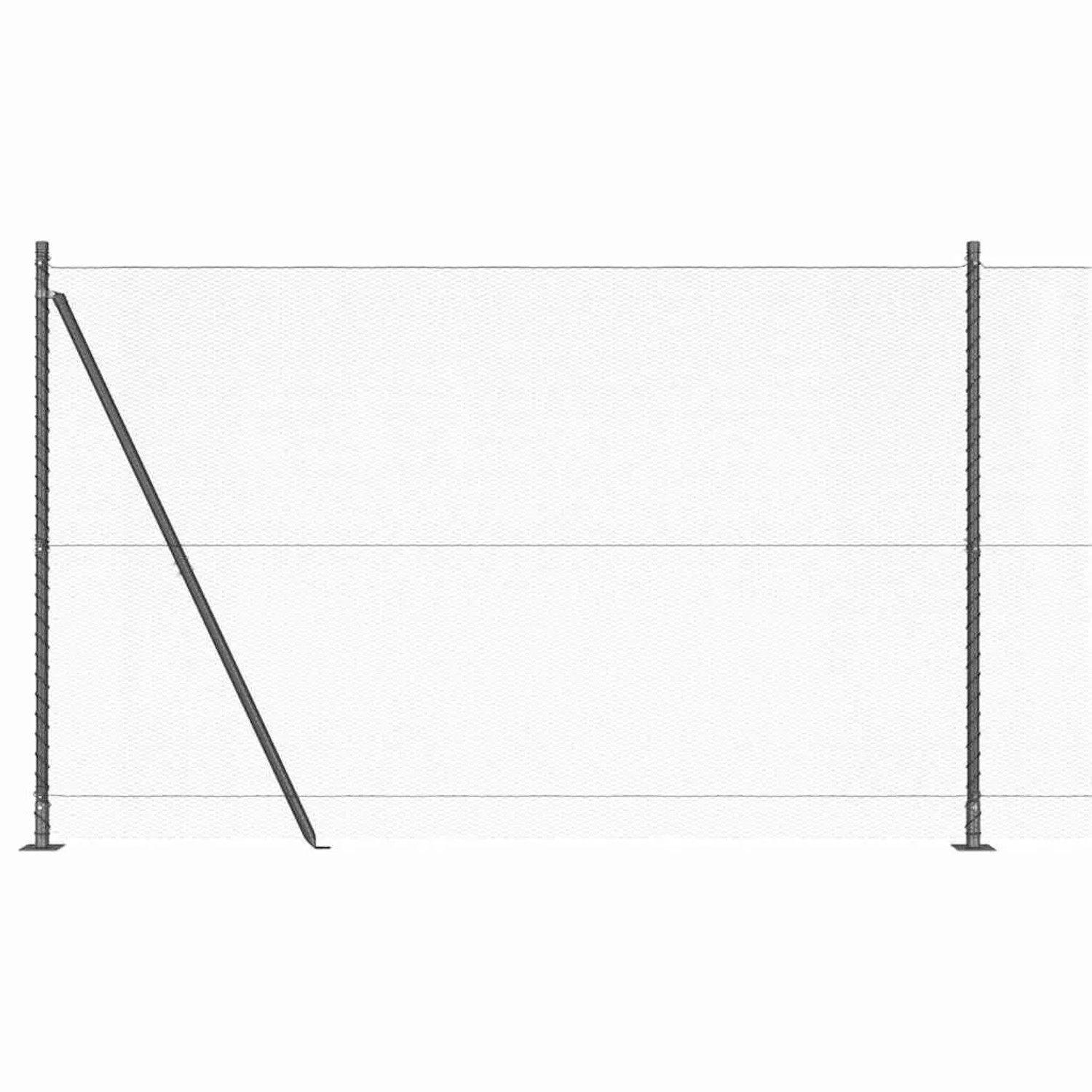 vidaXL Zaunpfosten Grau 10 x 1,5 m 13 mm Maschenweite Stahl und PVC 3353633