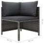 vidaXL Gartenmöbel: Graues Lounge-Eckteil mit anthrazitfarbenen Kissen aus Polyrattan.