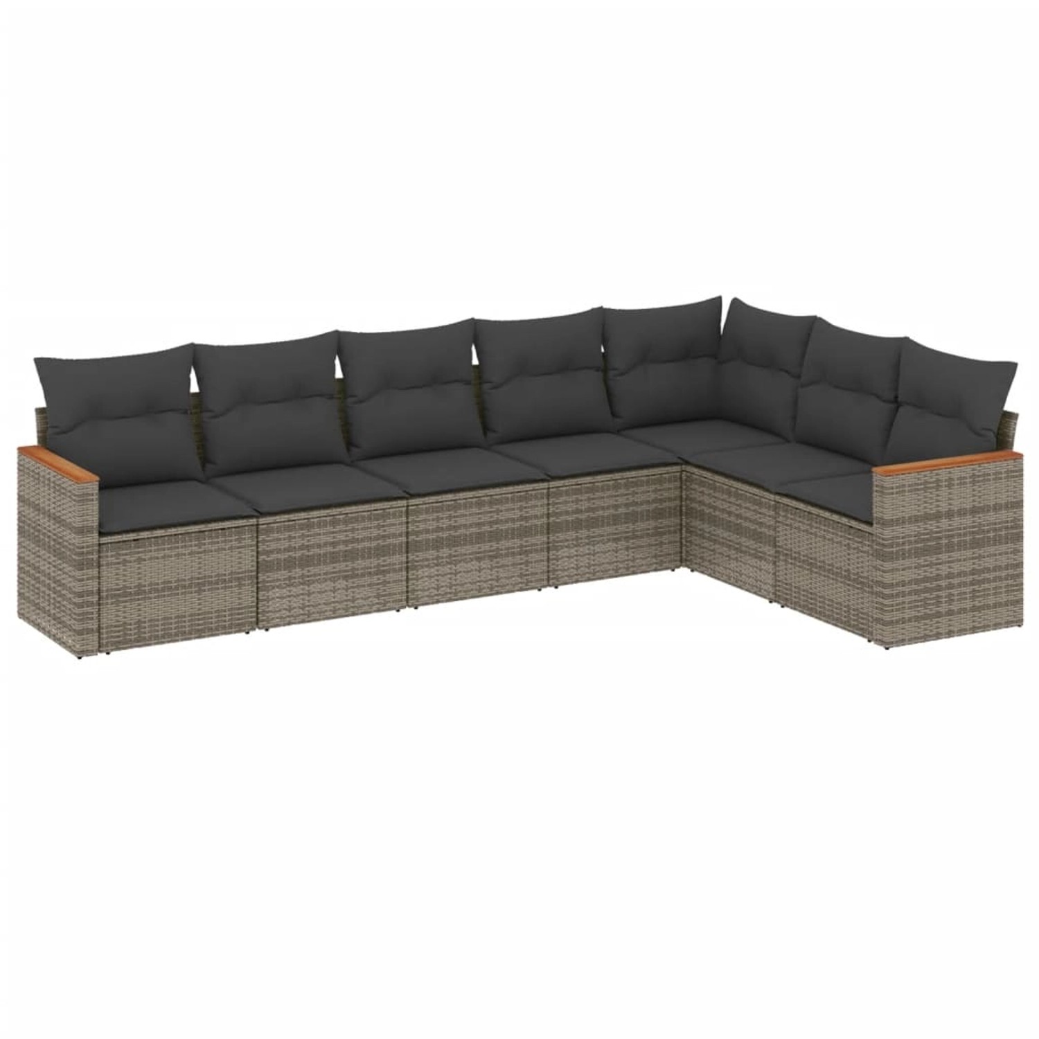vidaXL 7-Tlg Garten-Sofagarnitur mit Kissen Grau Poly Rattan 3226032 günstig online kaufen