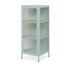 Furn.Design Vitrine Metall Mintgrün 40 x 102 cm 1-türig 3 Fächer Maram