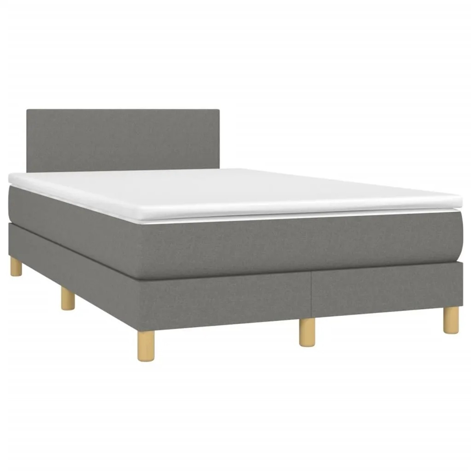vidaXL Boxspringbett mit Matratze & LED Dunkelgrau 120x190 cm Stoff 3270075 günstig online kaufen