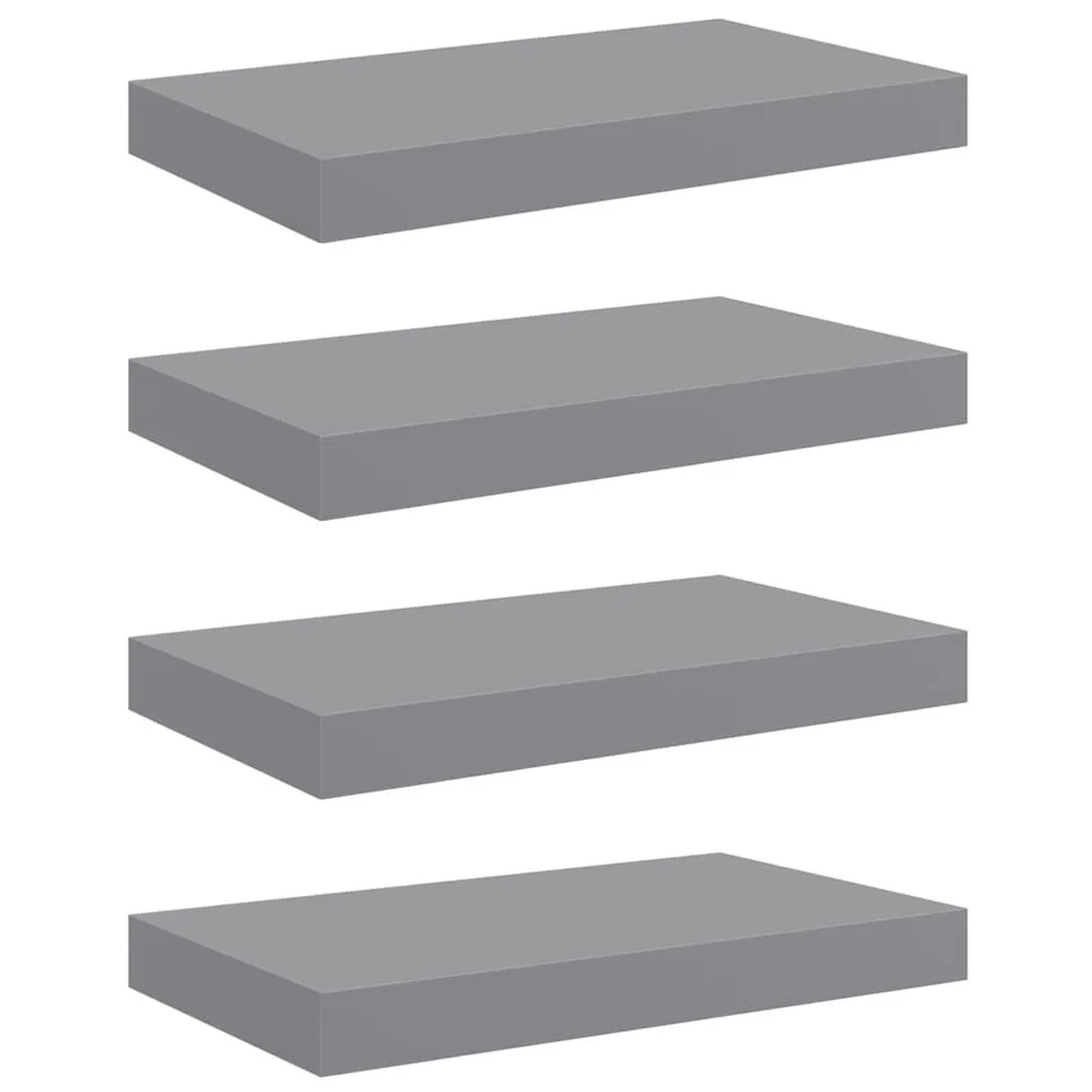 vidaXL Schwebende Wandregale 4 Stk Grau 40x23x3,8cm MDF 323849