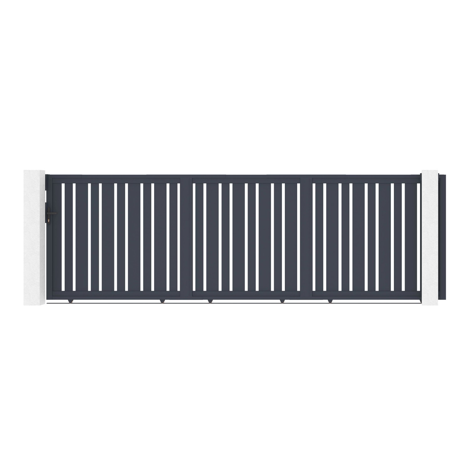 Casanoov Schiebetor 5M Veymont H 160Cm Aluminium & 2 Eifel Pfosten 20X20Cm günstig online kaufen