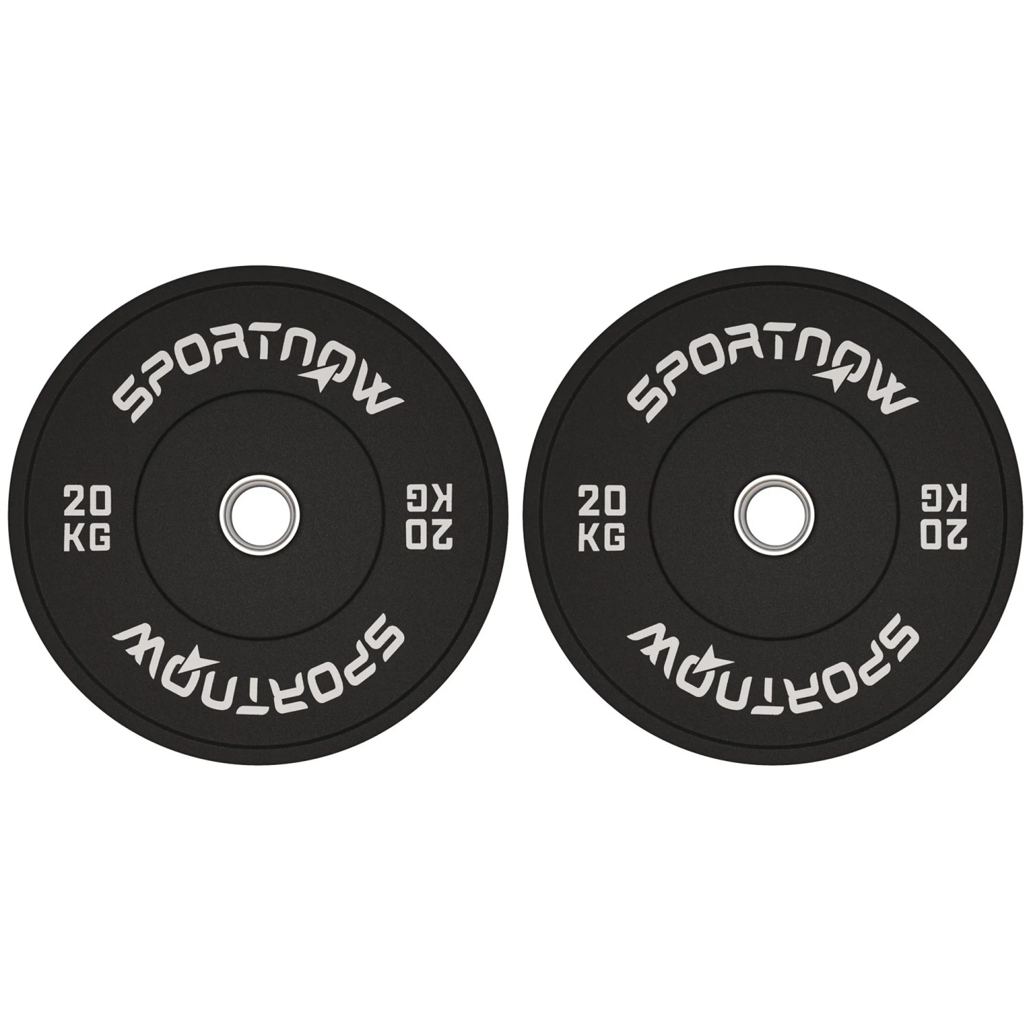 SPORTNOW Hantelscheiben 2 x 10kg Gewichte Gummi Schwarz Ø45 x 8H cm